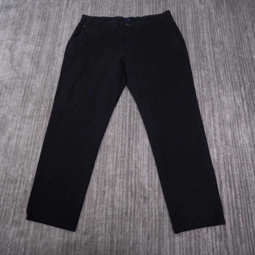 Good Man Brand Chino Pants Mens 36x34 Fit 35x27.5 Black Straight Leg Italy Made